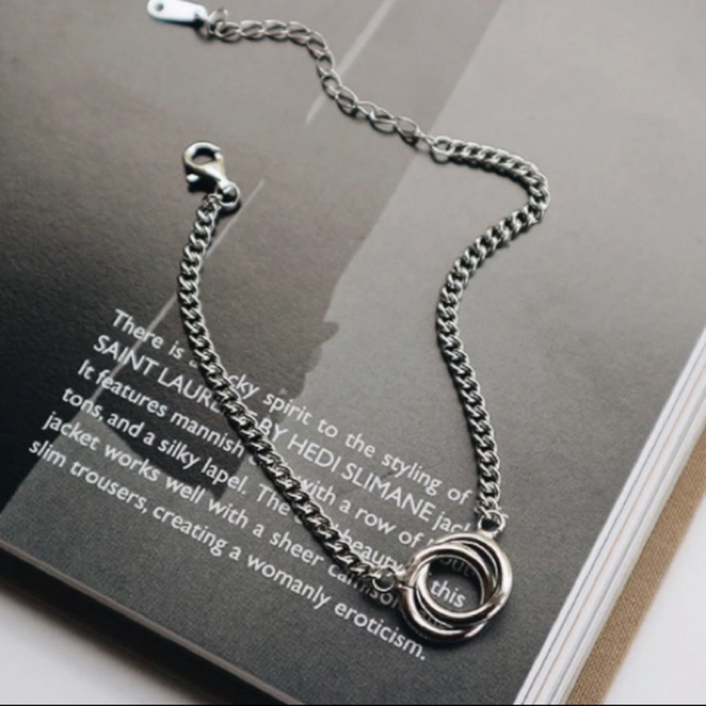 🔗Insta double circles sterling silver bracelet - Picture 5 of 6